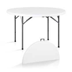 48 in Circular Foldable Table White