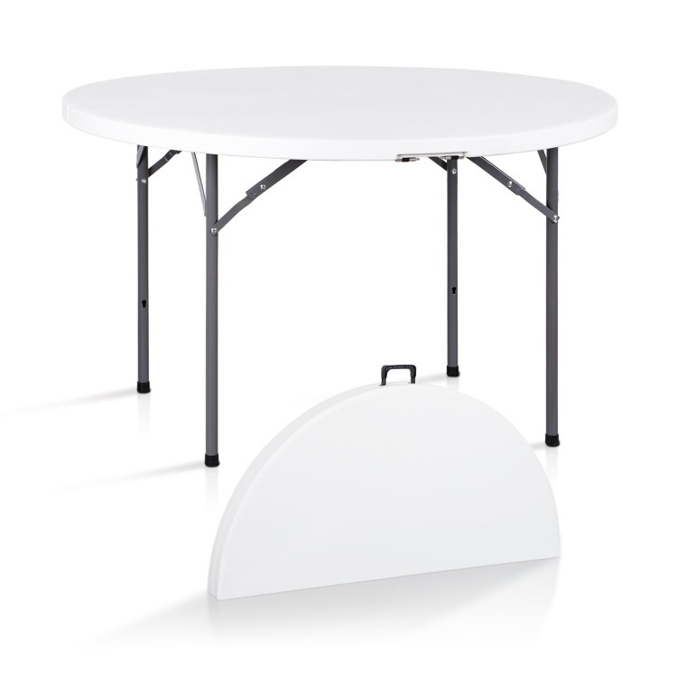 48 in Circular Foldable Table White