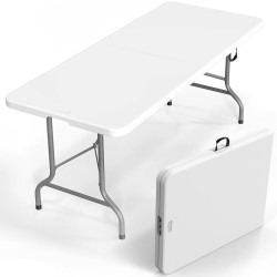 8ft Rectangular Foldable Table (White)